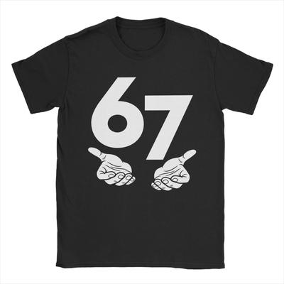 Men T-Shirt 6 7 Christmas Six Seven Meme Novelty Pure Cotton Tee Shirt Short Sleeve T Shirt Round Collar Tops Birthday Gift