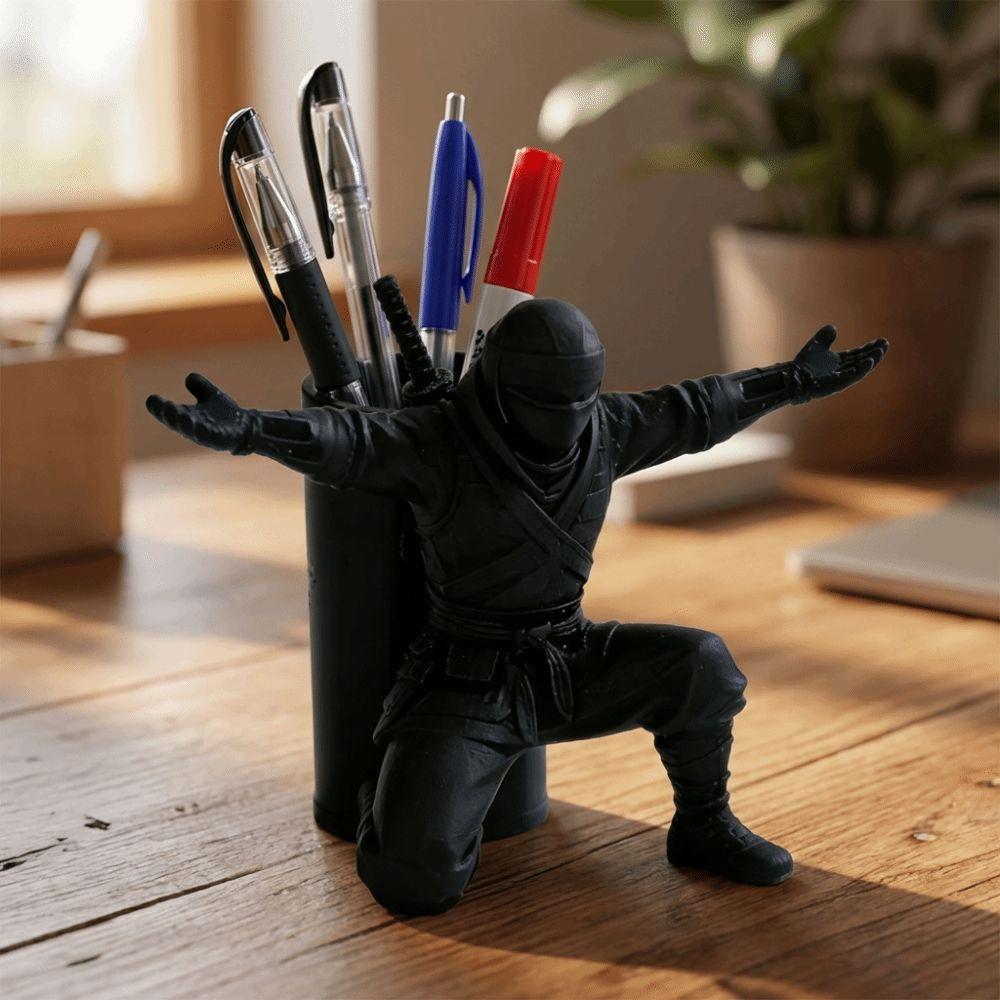 Stable Ninja Warrior Pen Holder Funny Ninja Ornament 3D Printed Pen Stand Stationery