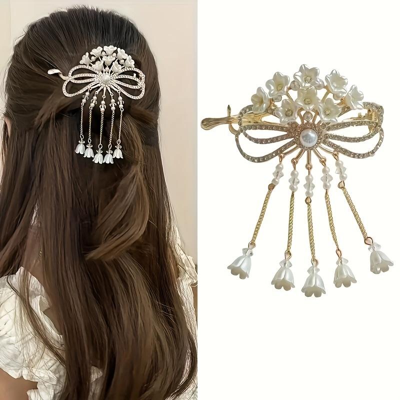 1PC Lily of The Valley Tassel Kink Clip Fully Matched Decorative Hairpin Alloy Hair Accessories