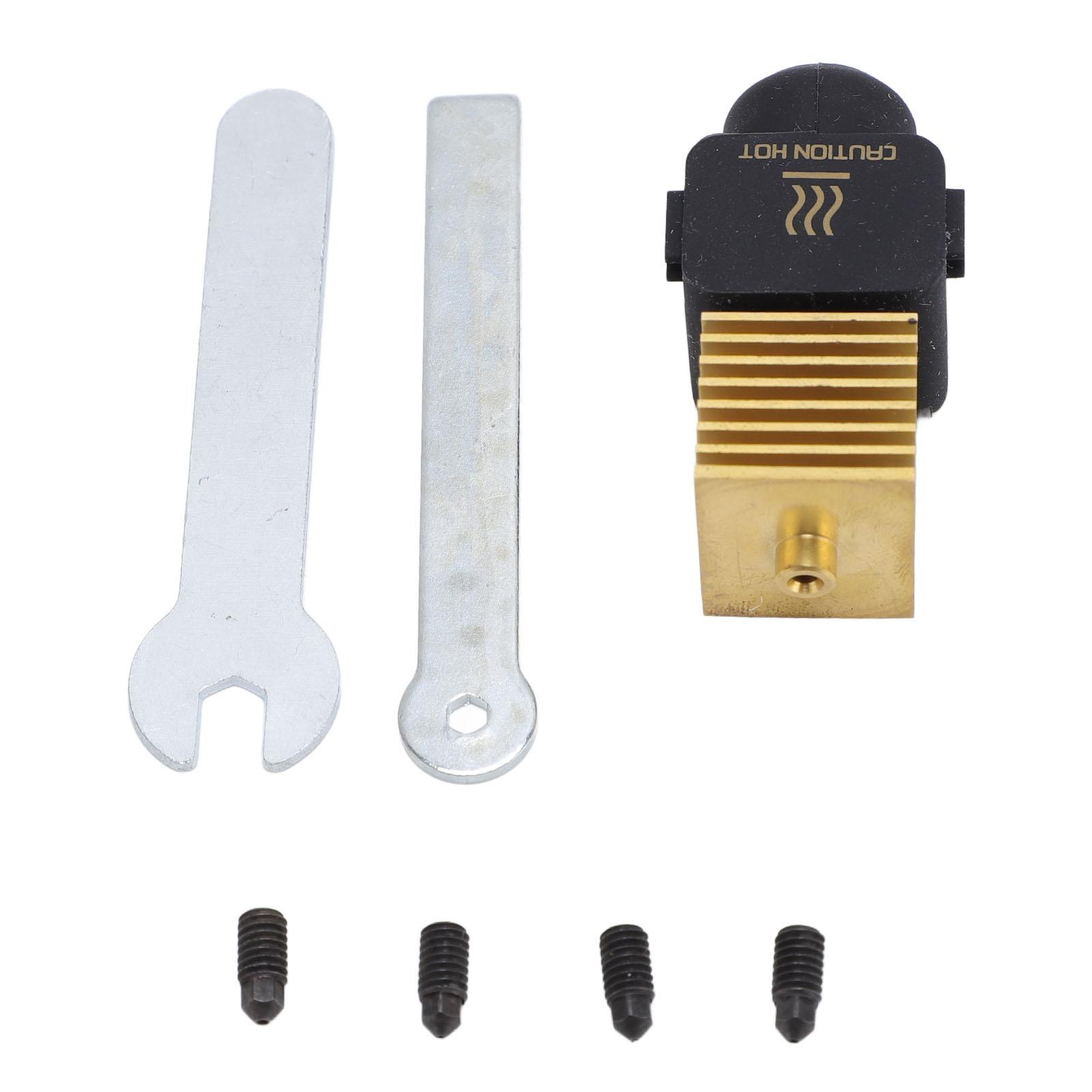 

Комплект хотэнда и печатающей головки, сопла из закаленной стали, латунный радиатор, силиконовый чехол-носок, гаечный ключ для Bambu