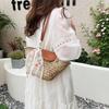 Kleine Stroh-Umhängetaschen mit Banddesign für Damen 2026 Mode Sommer-Umhängetaschen Damen Reise-Handtaschen Damen Gewebte Strandtasche