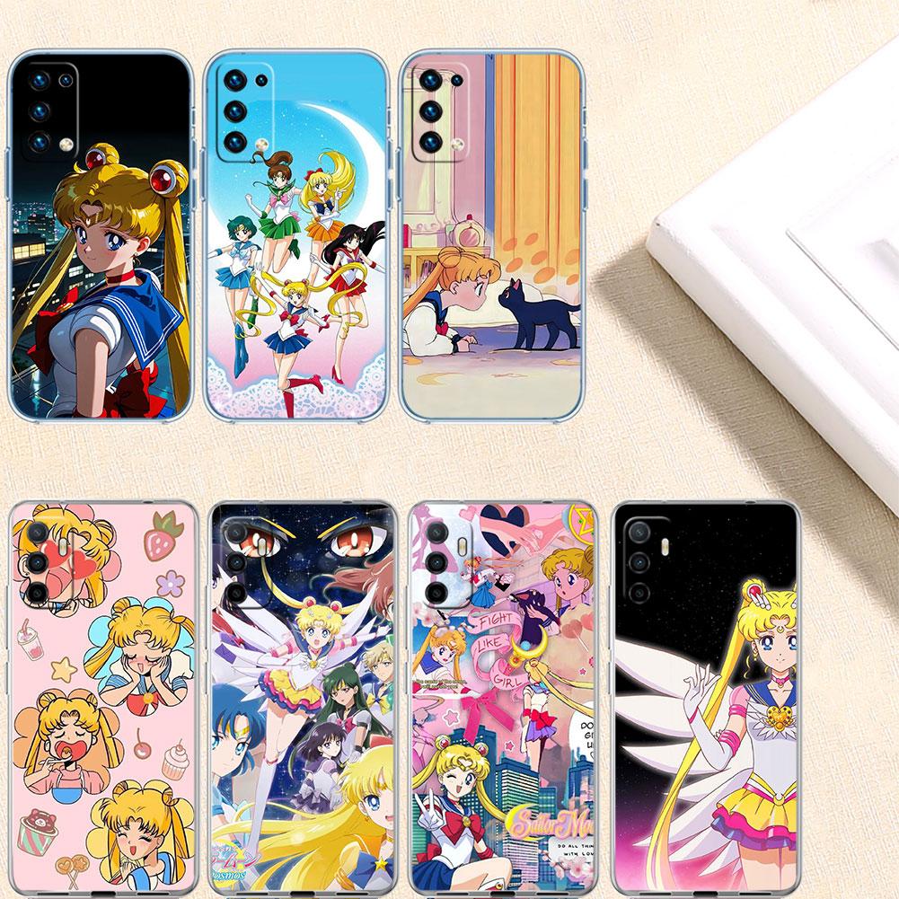 TR34 S-Sailors Art M-Moon Transparent Phone Case for Motorola Moto Edge 20 30 40 50 S30 Fusion Ultra Pro Neo Lite + G200 G23