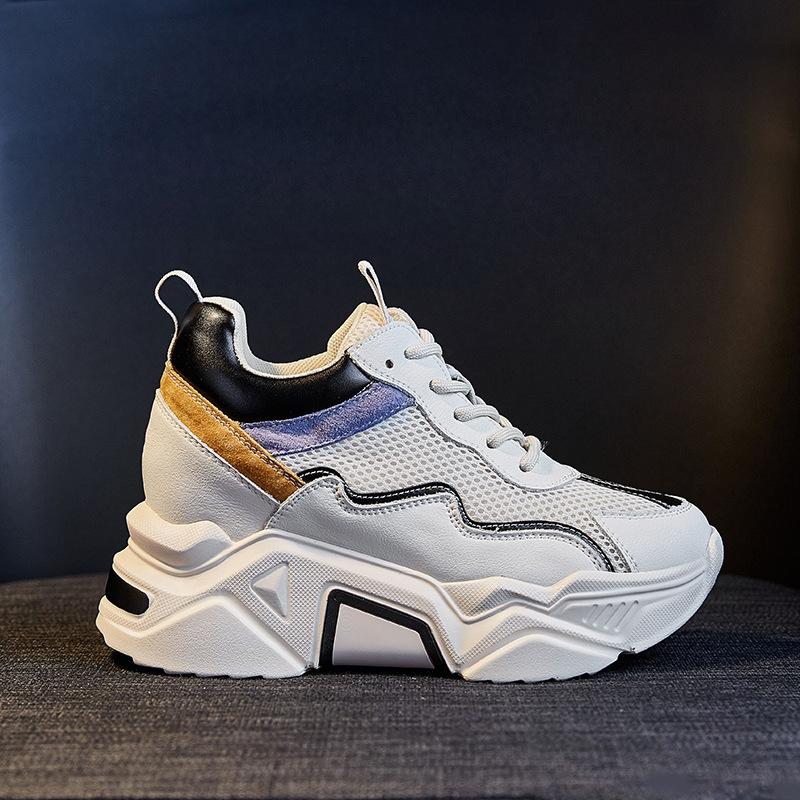 

21 autumn new lace-up inner height increase popular thick-soled sports dad shoes 34