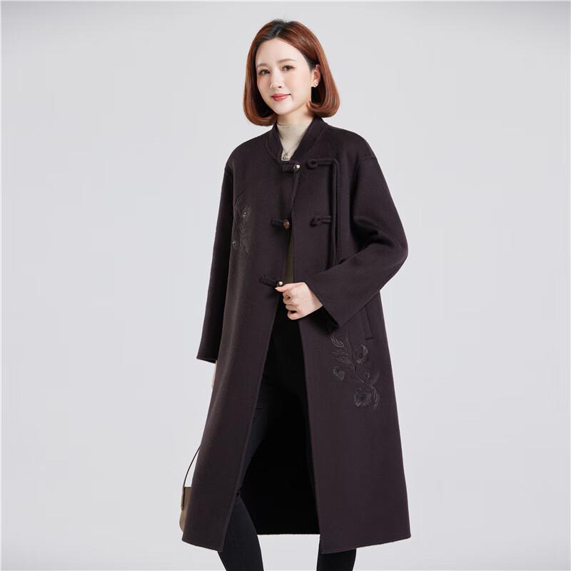 

Fengmao High-End Chinese Style Pure Wool Double-Faced Long Coat 2XL