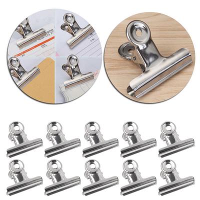 10 pezzi in metallo Bulldog Grip Clip Sigillante per alimenti Morsetto per sacchetti Documenti cartacei Raccoglitore di biglietti