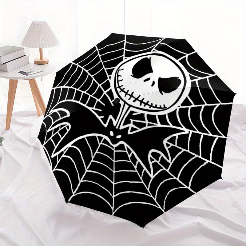 1pc Jack Skellington's Halloween Adventure Automatic Folding Umbrella - 3 Folding Design, Vivid Cartoon Pattern, Suitable for Outdoor Activi
