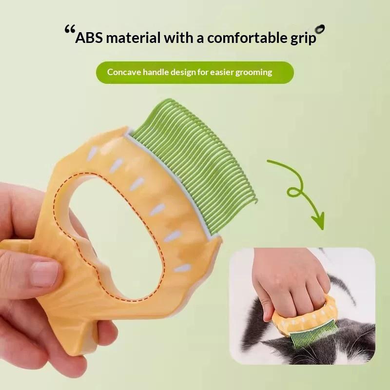 Portable Abs Pet Comb Gentle Ergonomic Handle Deshedding Brush Grooming Tool For Home Cat Cleaning Supplies