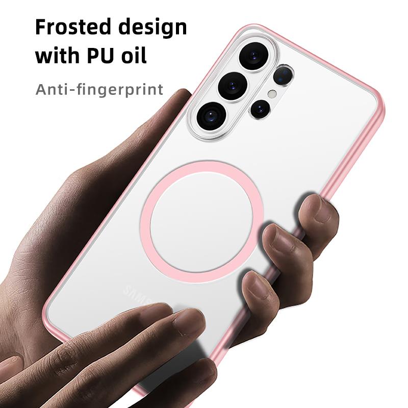 Translucent Shockproof Phone Case For Samsung Galaxy S26 Ultra Edge S25 FE Magnetic Wireless Charging TPU Plastic Back Cover