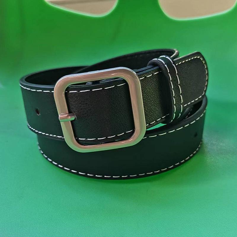 Ladies' Simple and Versatile Korean Fashion Student Square Buckle Belt for Women Korean Version Bf Trendy Trouser Belt