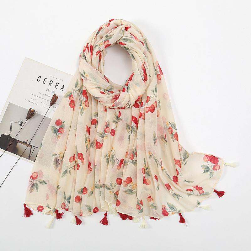 Fashion Luxury Ink Painting Floral Tassel Viscose Shawl Scarf Lady High Quality Wrap Pashmina Stole Bufandas Muslim Hijab