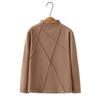 2025 Autumn Winter Plus Size German Velvet High Neck Diagonal Stripe Base Layer Shirt for Women