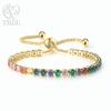 Edele 925 Sterling Zilveren Armband Ketting Luxe Kleur Kristal Hand Sieraden Voor Vrouwen Charme Bruiloft Cadeau Feest 18cm