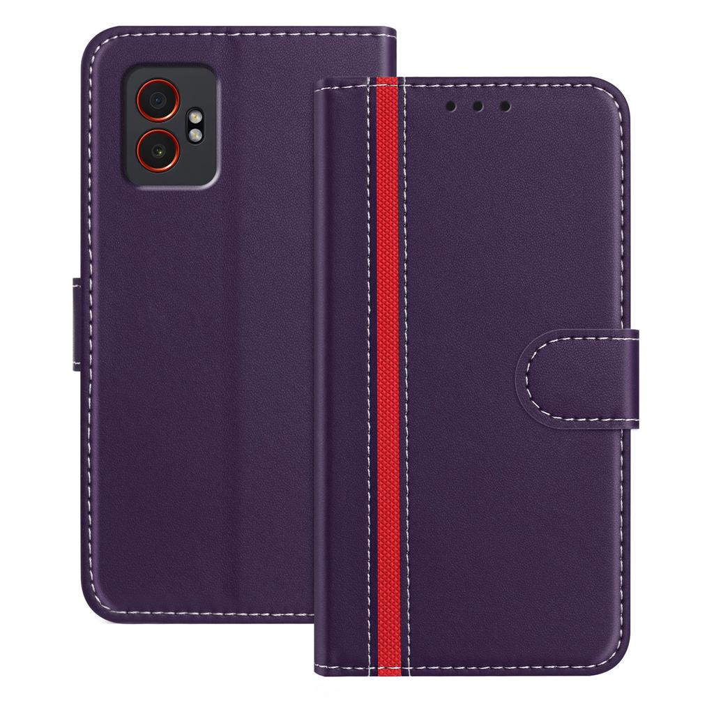 For Samsung Galaxy XCover7 Pro Phone Cases Wallet Stand Color Splicing Leather Cover with Magnetic Clasp