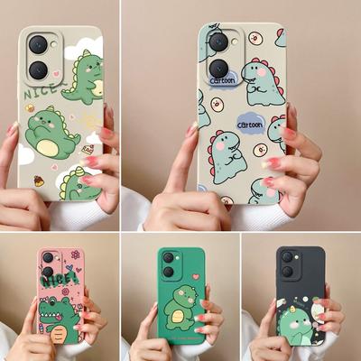 Obal na telefón Pre Vivo iQOO Z9 Lite U5x Y18i Y18t Y03t Y02t Y400 Pro Silikónový mäkký obal Krásny vzor dinosaura Prachotesný ochranný kryt Pre Vivo Capa