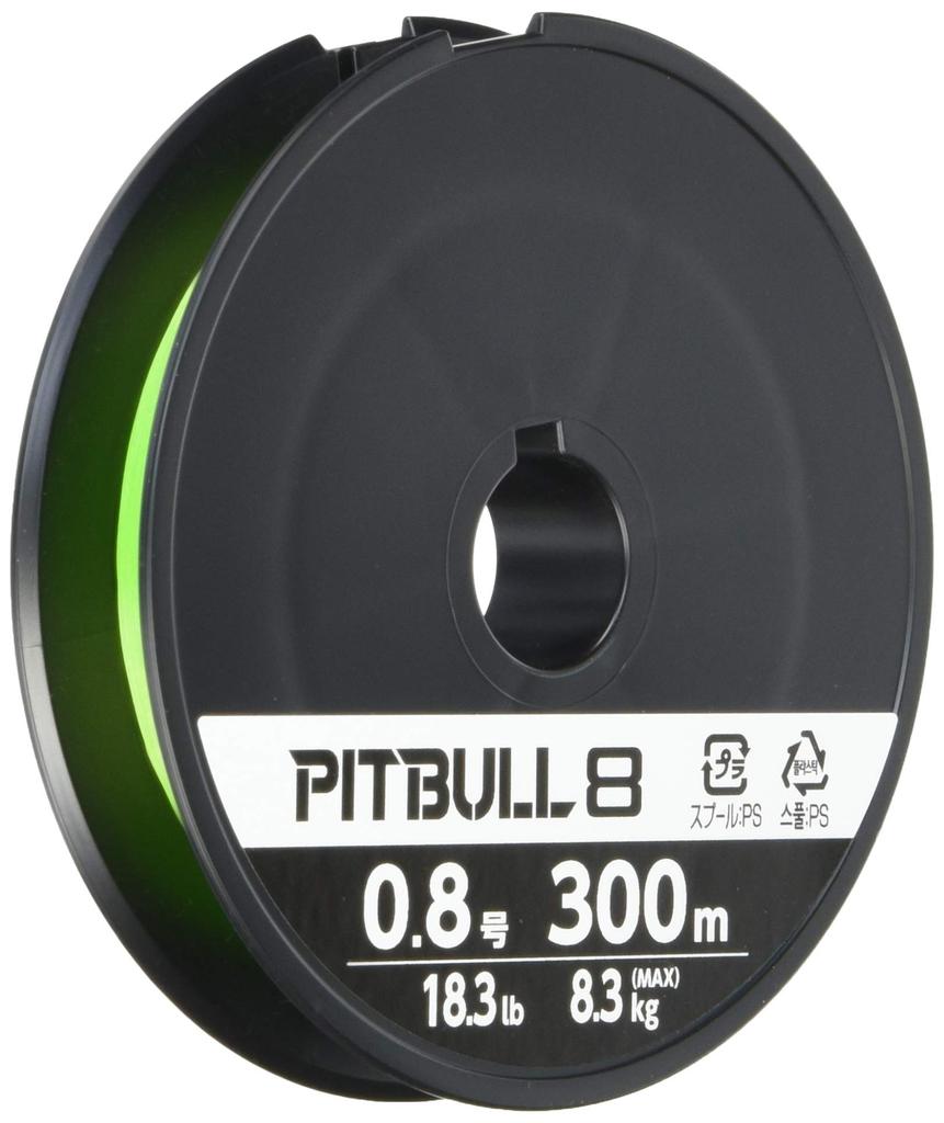 Shimano Pitbull 8 Fishing Line, 300m, 0.8 No., Lime Green, PL-M78S