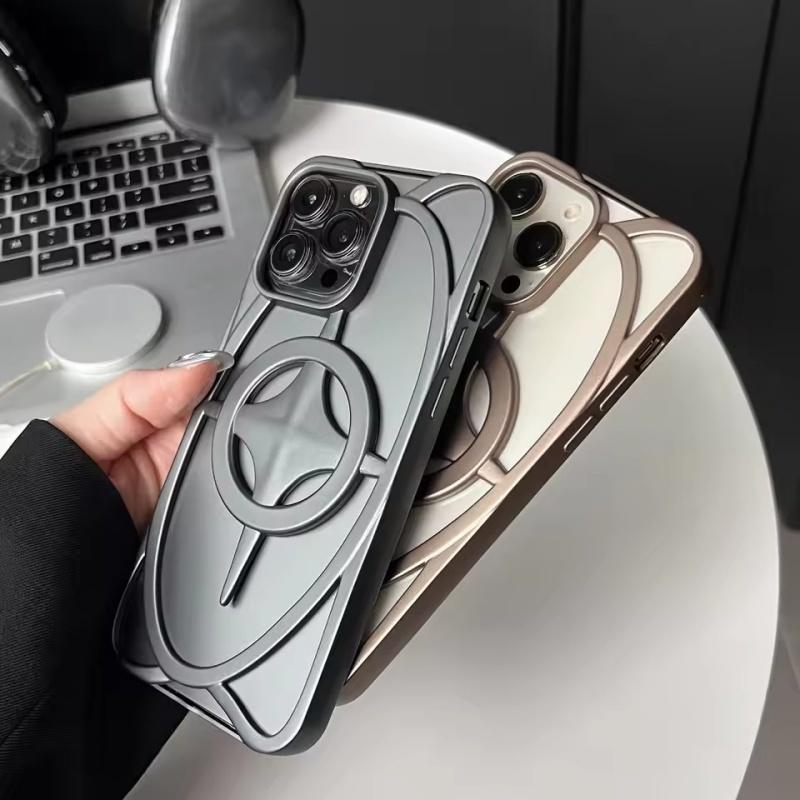 3D Plating Star Hollow Magnetic For Magsafe Case for iPhone 16 15 14 13 12 11 Pro Max Plus Dissipate Heat Cool Shockproof Cover
