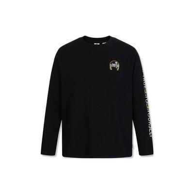 Levis Silver Label FW23 Round Neck Loose Fit Printed Long Sleeve Sweatshirt Men Sweatshirt Black A6780-0000