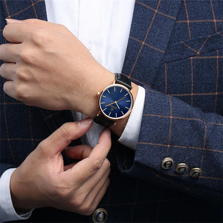 Genuine Men s Ultra-Thin Stainless Steel Mesh Strap Quartz Waterproof Wristwatch