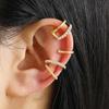 4Pcs Fashion Metal Crystal Ear Clip Earrings for Women Simple Gold Color C-shaped Non Piercing Fake Cartilage Ear Cuff Jewelry