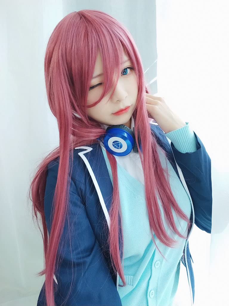 [Milky Time] The Quintessential Quintuplets Nakano Ichika, Nino Miku, Yotsuba Itsuki Cosplay Set with Wig, Halloween (M, Miku Set)