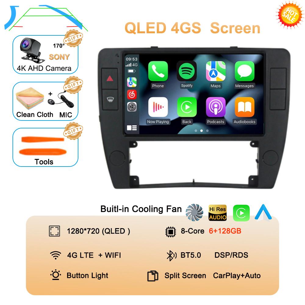 Android 14 Autoradio Carplay Car Radio For Passat B5 2000 2001 2002 2003-2005 Auto 4G Multimedia GPS 2 Din Player DSP Navigation