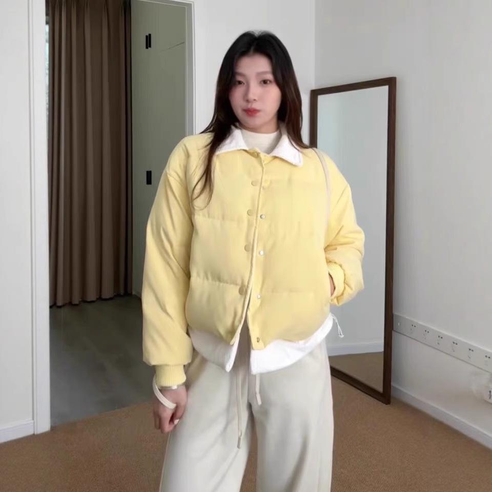 Winter Embroidered Fake Two-piece Short Cotton-padded Jacket
