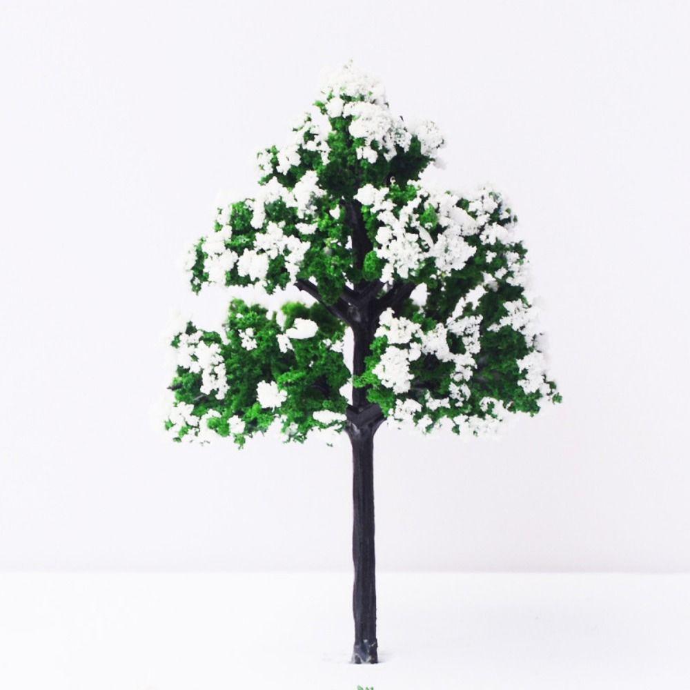 5pcs Plastic Scenery Trees 4 Sizes Winter Snow Scene Tree New Mini Snow Pine Model Trees