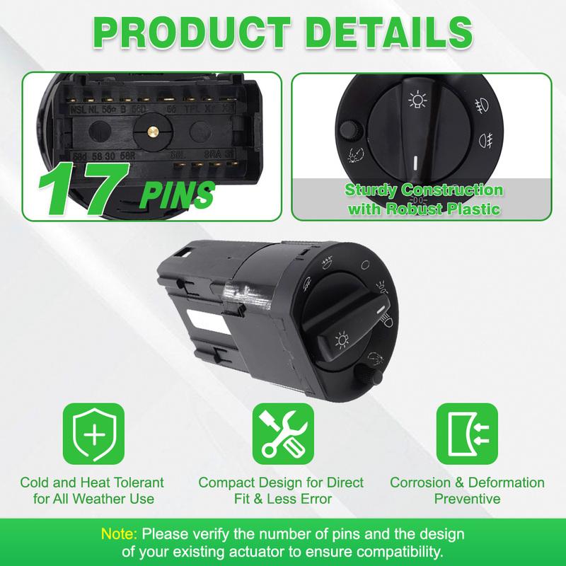 17 P Headlight Switch 33D941531 for VW Santana 3000 VW Santana Quattro 4000 Headlight Switch With Fog Light
