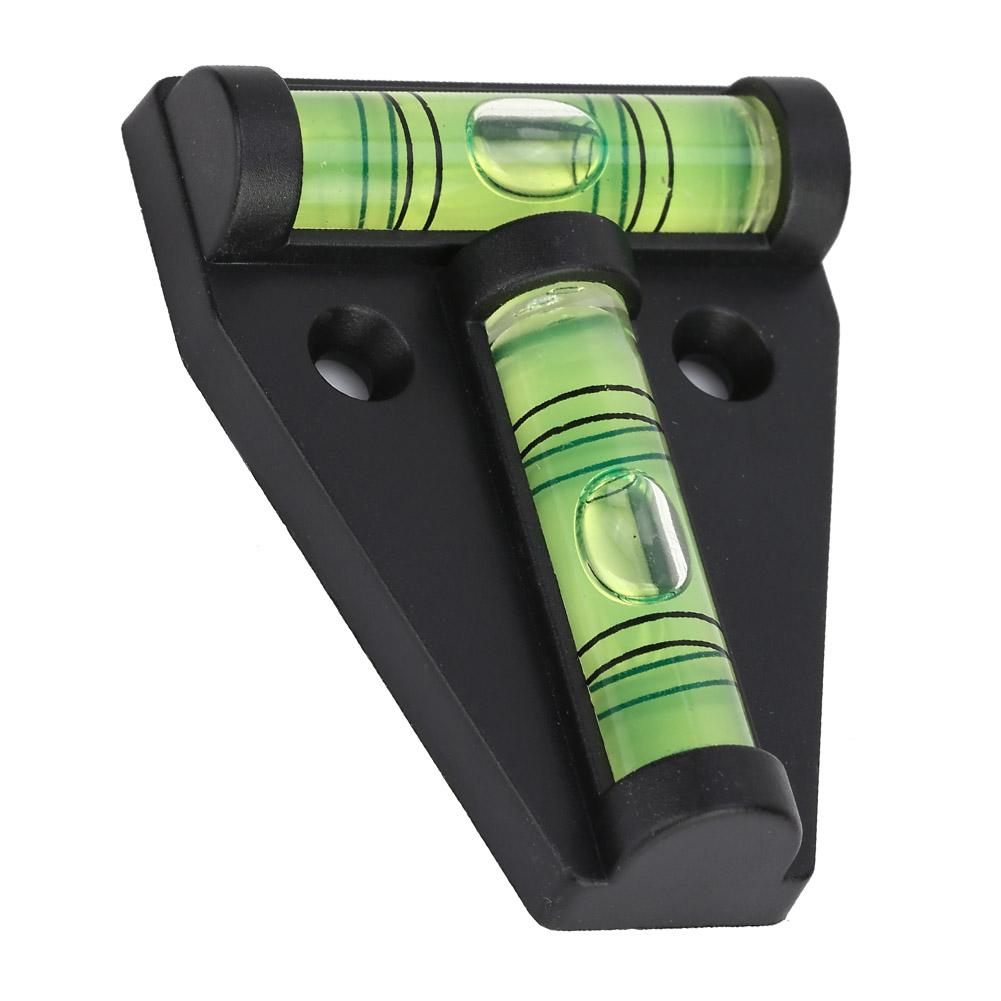 Messinstrument T-Wasserwaage mit Befestigungsloch Messwerkzeug für Kamera(Schwarz)