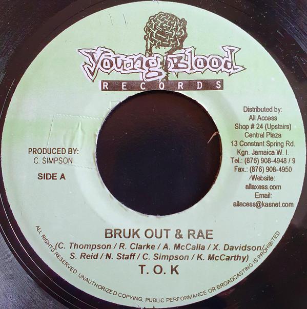 7inch Record T.O.K. / MONSTER TWINS - Bruk Out & Rae / Bleeching Fit U NONE Young Blood Rec 2008 Jamaica Reggae, Ska & Dub Used
