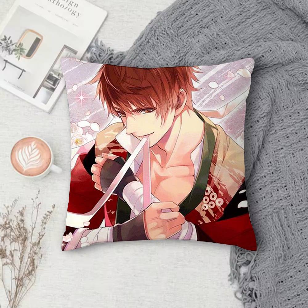 Ikemen Sengoku Romances Across Time Doublesided Printed Square Pillow Cover Decorative Cushion Cover for Sofa Bedroom Bedside