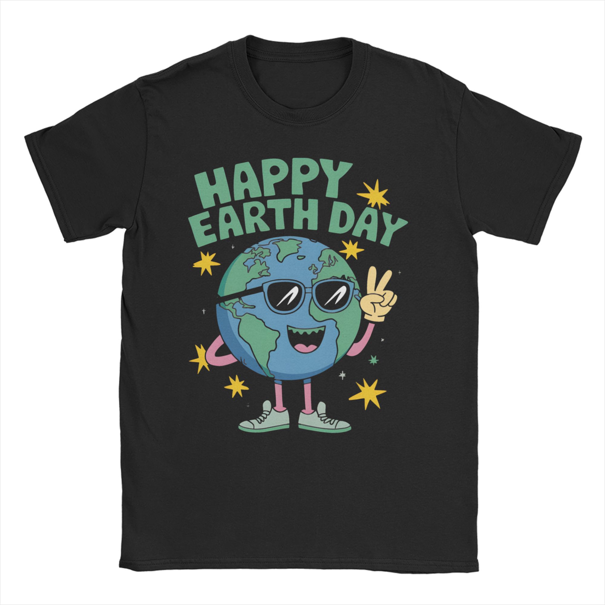 Happy Earth Day Earth Day 2026 T-Shirt for Men Women Leisure Cotton Tees Crew Neck Short Sleeve T Shirt Big Size Tops S разноцветный