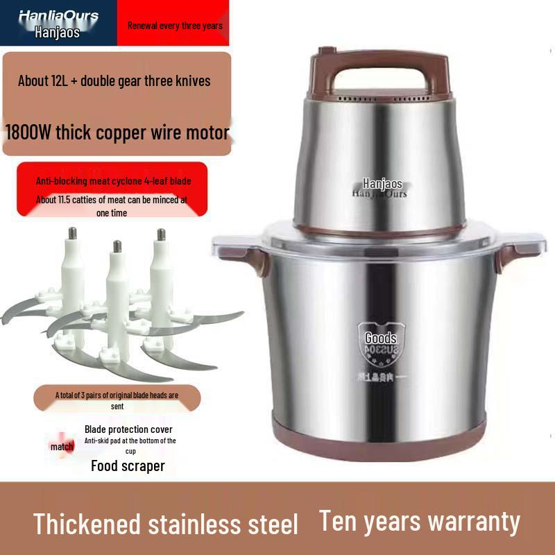 Leistungsstarker Multifunktions-Fleischwolf & Küchenmaschine mit Teigknetfunktion