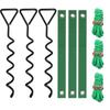 Tree Support Kit with Twist-In Soil Stakes, Grommet Ties and Tie Ropes for Freshly Planted Trees in Yard Spaces