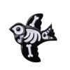 Talos Unisex Retro Vogel Katze Skelett Emaille Brosche Anstecker Jeansjacke Kragenabzeichen