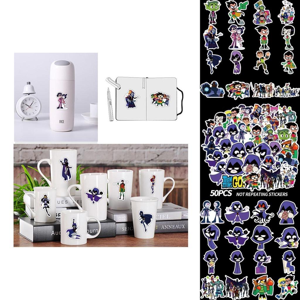 Vibrant 50pcs Teen Titans Go Sticker Set For Personalizing Luggage And Bikes