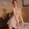 Women's Lace Bow Backless Cami Sleep Dress Lounge Set