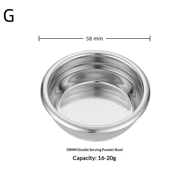 51 mm 54 mm 58 mm Nerezový košík na kávový filtr Miska na kávový prášek Kávová rukojeť Bezodpádová Univerzální miska na kávový prášek