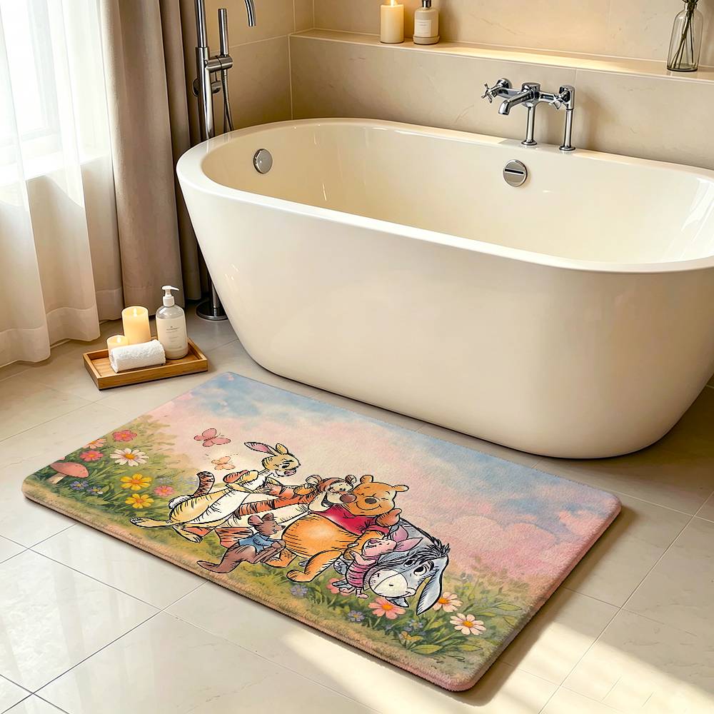 Classic Cartoon-W-wInnie The Pooh-S Kawaii Carpet Bathroom Anti-slip Mat Door Mat Home Decoration Mat Entrance Scratch-resistant