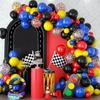 Rennstrecken-Thema Latex-Ballon-Set Dekoration - Dekoration für die Geburtstagsfeier von Jungen