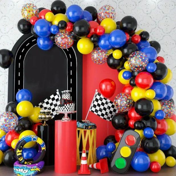 Racing Theme Latex Balloon Set Decoration - Boys  Birthday Party Decoration Racing theme set