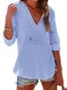 Women's Beach Cover Up Hoodie Long Sleeve V Neck Pocket Hooded Sweatshirt Top