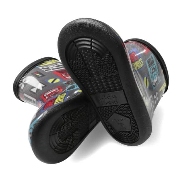 Kids' Boys' Shinkansen Rain Boots, JR Train Design, Hayabusa and Komachi Design, Doctor Yellow (Black, 19cm)