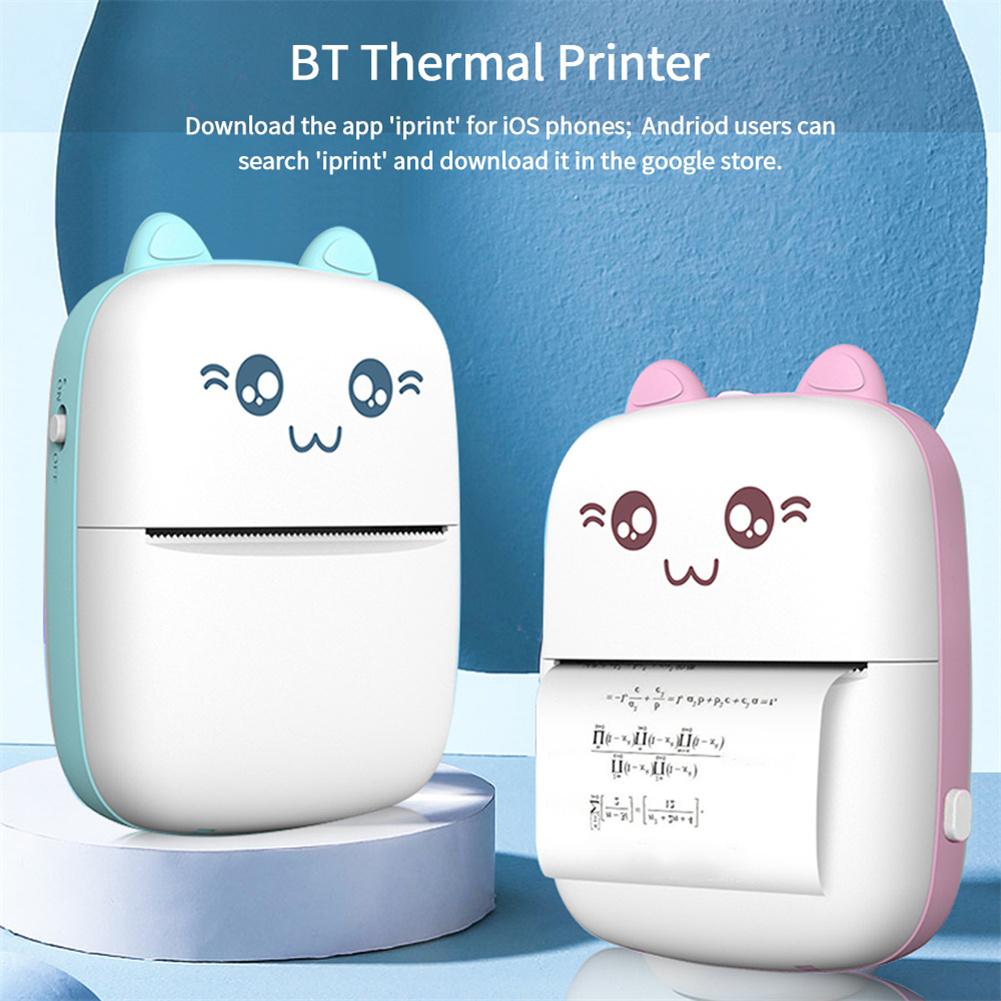 Portable Thermal Printer Set Mini Inkless Sticker Printer USB V4.0 Photo Printer Compatible For IOS Android