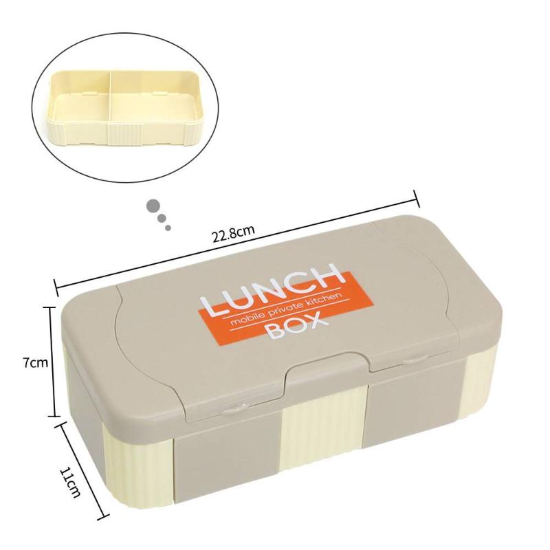 Multi-Grid Kids Bento Box, leakproof & microwave safe. Portable food container with tableware for school, outdoor and daily meal