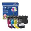 [Brother Genuine] LC512-4PK Ink Cartridge 4-Color Pack: Black, Cyan, Magenta, Yellow. Compatible Models: MFC-J7110CDW, MFC-J7210CDW, MFC-J7310CDW,