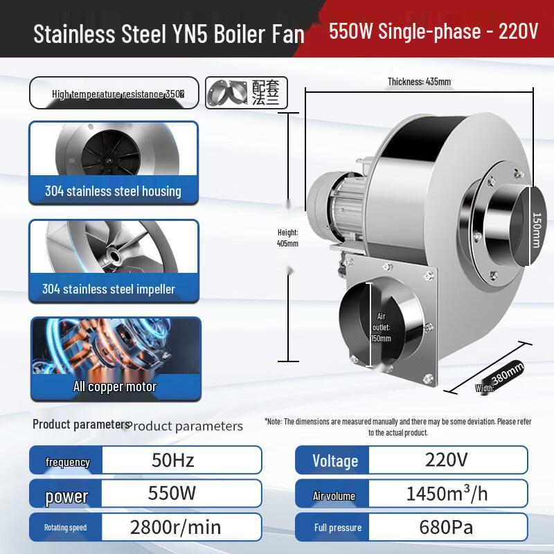 Rongyu 304 Stainless Steel Centrifugal Induced Draft Fan