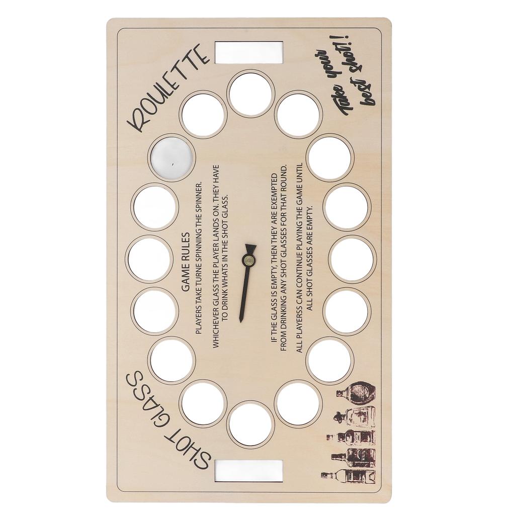 Shot Drinking Game 45cm Wooden Rotating Adults Drinking Table Game Board for Party Bar Game Nights