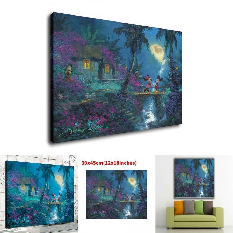 Mermaid Princess Canvas Wall Art Modern Fairy Tale Bedroom Kids Room Decorative Painting Core Material