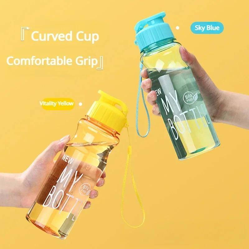

Transparent Water Bottle Portable Sport Cup for Drinking Kitchen Tools 500ML Water Bottle For School Gym Travel Girl Boy 500ml
